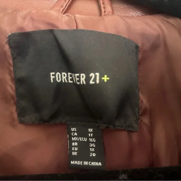 Forever 21 Wine Burgundy Leather Zip Up Moto Jacket - Picture 2 of 7